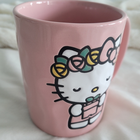 NEW Hello Kitty 17oz Pink Flower Pot Mug - Picture 5 of 7